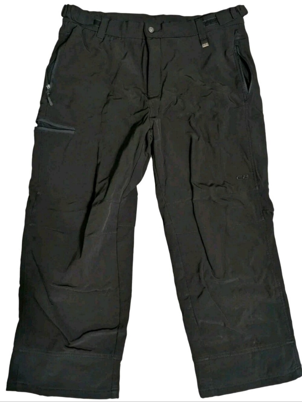 CB Sports Mens XXL Convertible Cargo Hiking Pants Black Fleece Lined Softshell